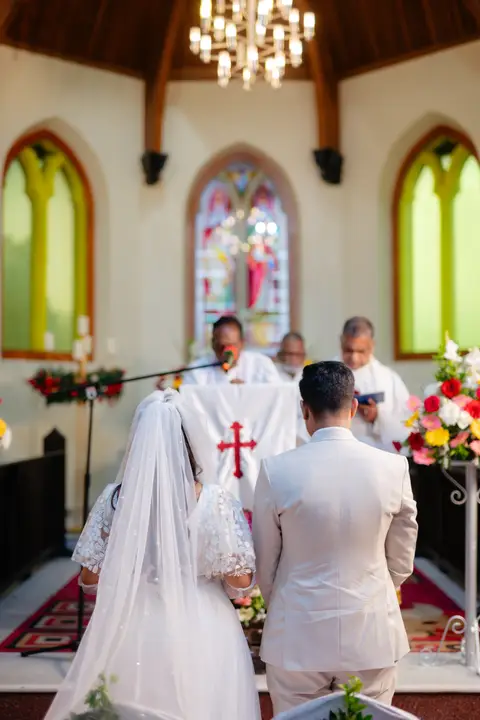 Anosh and Nikita: A quiet moment in the church.