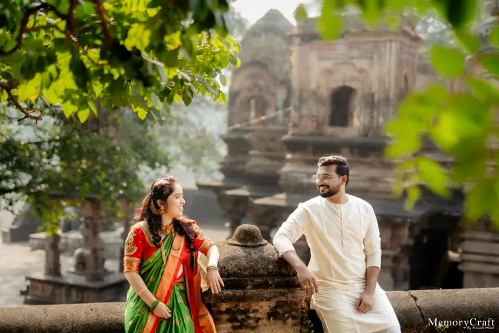 Ashish and Nivedita: A glance through the greenery.