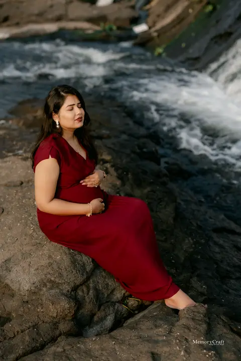 Kimaya and Ajinkya: Beside the flowing water.