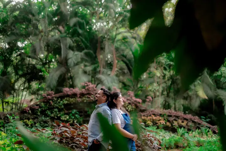 Kimaya and Ajinkya: A quiet seat in the garden.