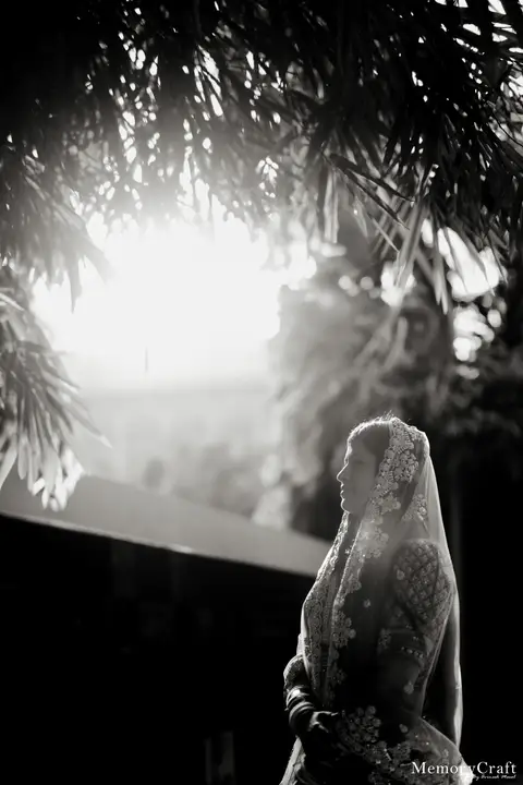 Kulwinder and Manoj: The bride in monochrome.