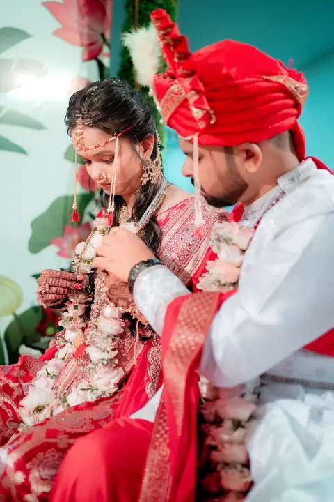 Madhuri and Ashish: Together for the wedding rites.