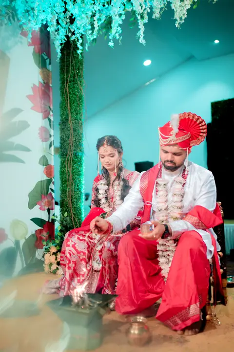 Madhuri and Ashish: Side by side at the ceremony.
