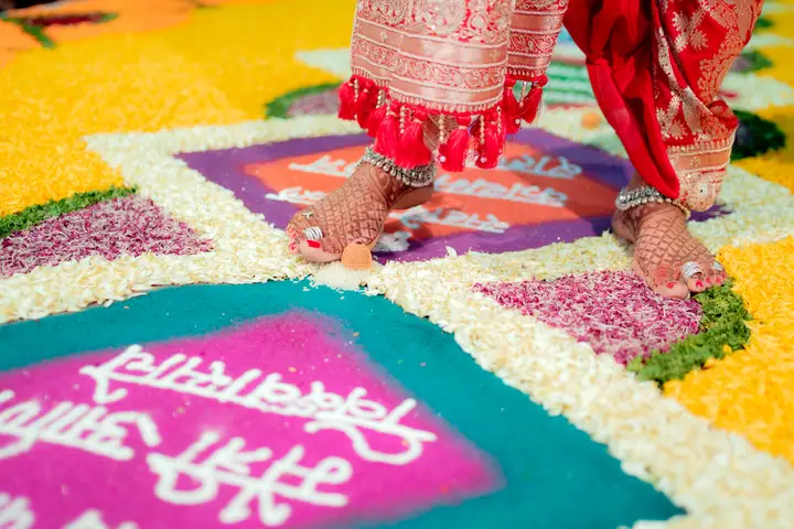 Madhuri and Ashish: Steps during the wedding ceremony.