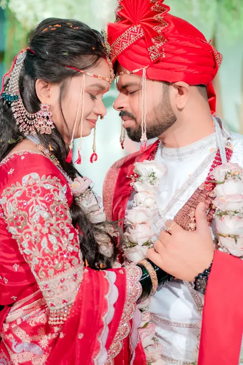 Madhuri and Ashish: Just married, close together.