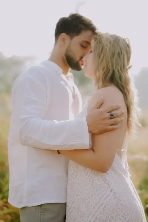 Pratik and Andra: A quiet embrace.