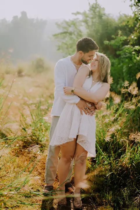 Pratik and Andra: Together in the open landscape.