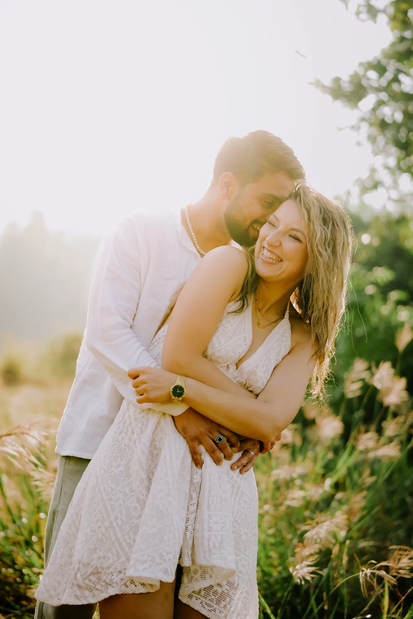 Pratik and Andra: A kiss in the golden light.