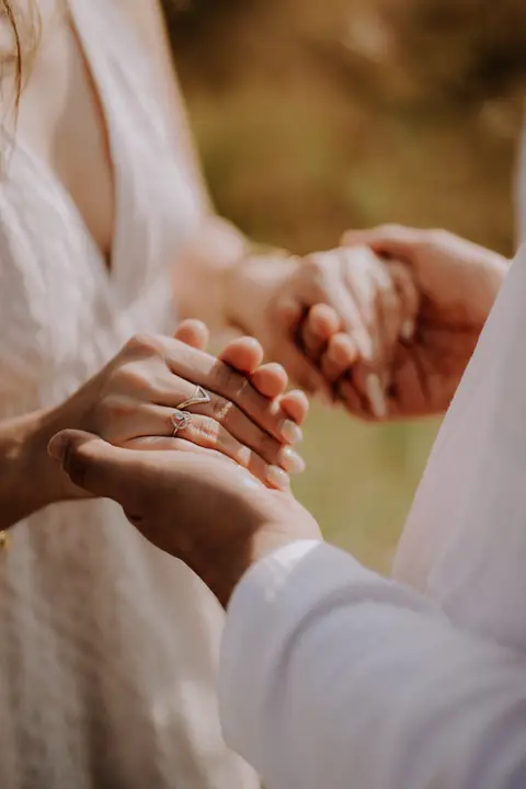 Pratik and Andra: Holding hands.