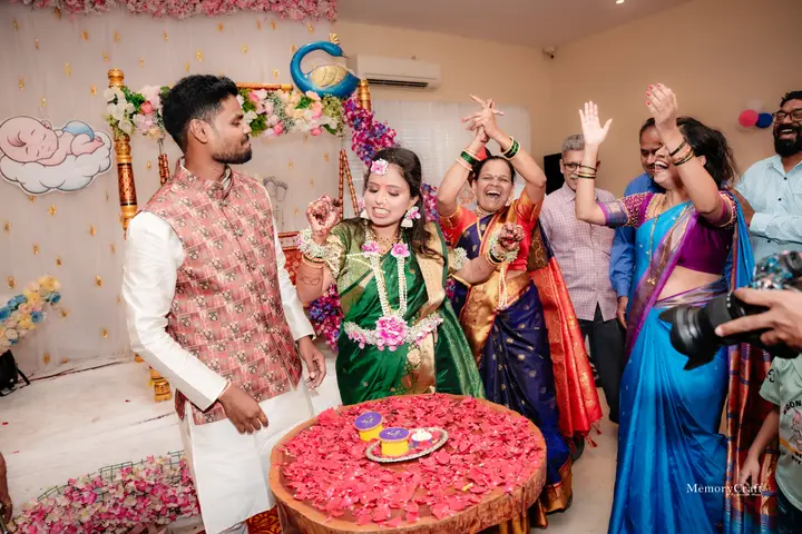 Rushikesh and Sneha: Laughter around the table.