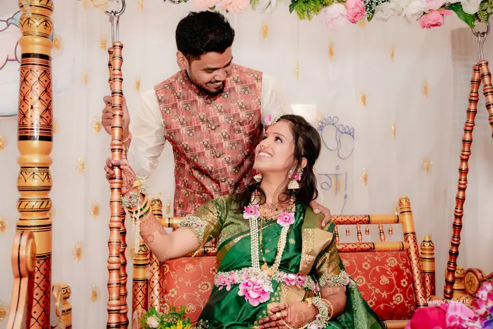 Rushikesh and Sneha: A glance between celebrations.