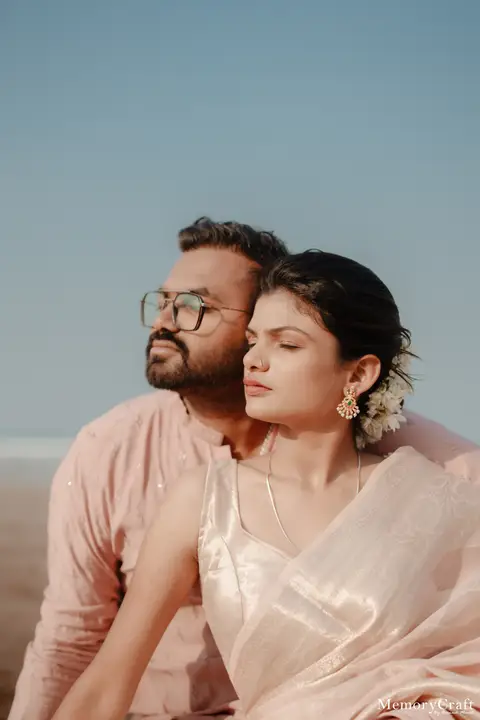 Sanket and Swapnali: A portrait in the sea breeze.