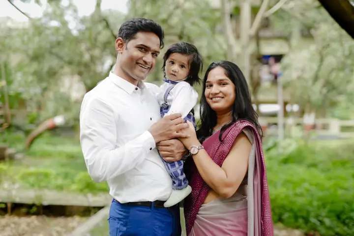 Shravan: With family.