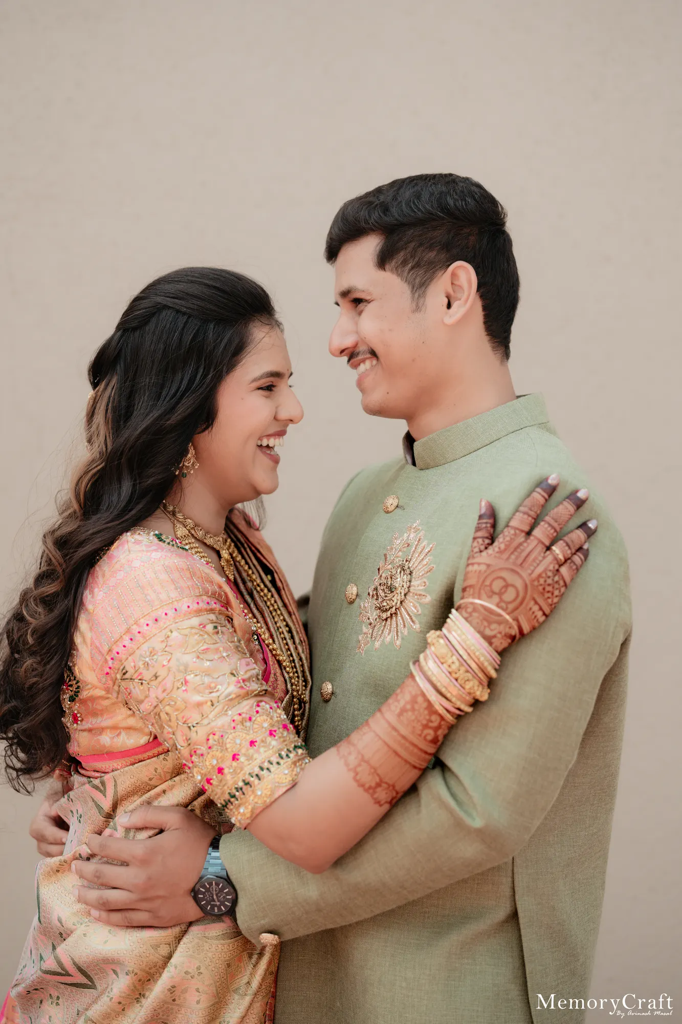 Siddhi and Kunal: A smile between two people.