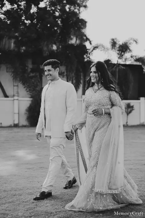 Siddhi and Kunal: A walk in monochrome.