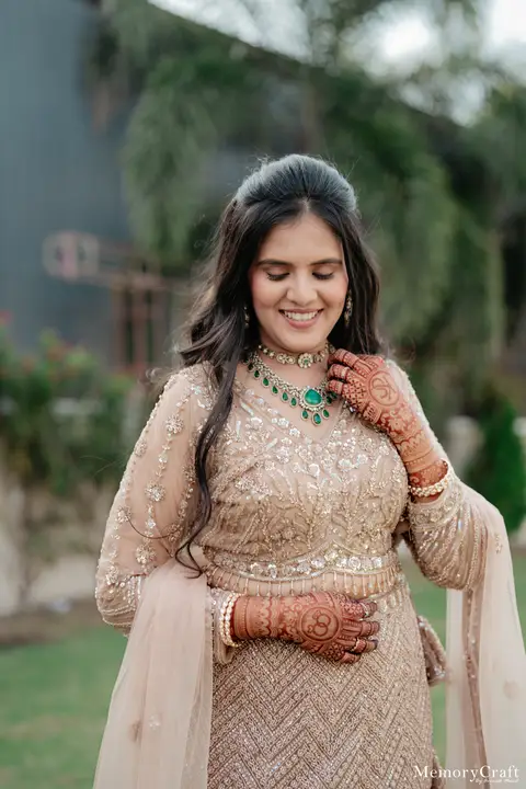 Siddhi and Kunal: A smile in the garden.