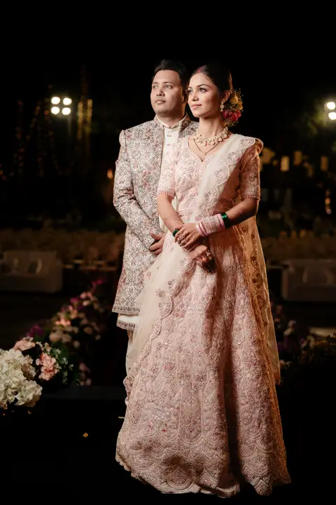 Sumit and Pragati: Under the night sky.