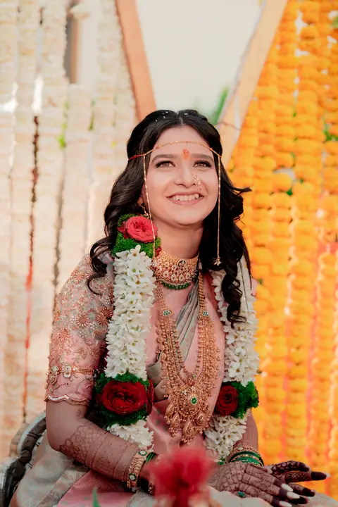 Swaraj and Anuja: Flowers and laughter.