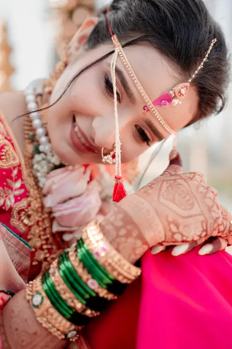 Swaraj and Anuja: During the ceremony.